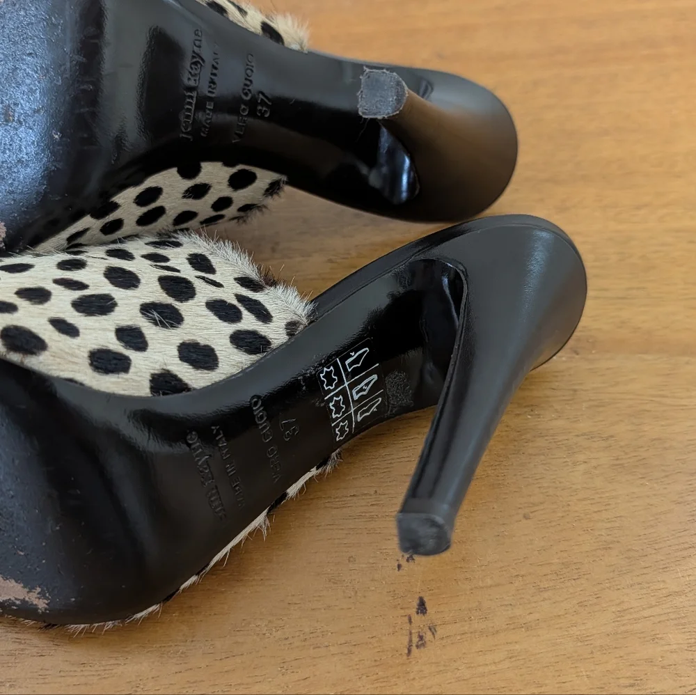 Jenni Kayne Painted‎ Pony Hair Heels Mule Slip On 37